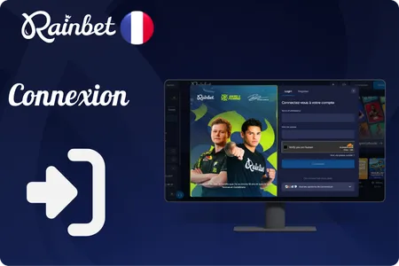Rainbet : écran de connexion au compte joueur