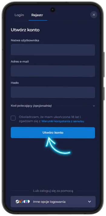 Rainbet formularz rejestracji konta