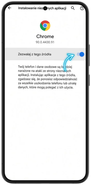 Rainbet zgoda na instalację z nieznanych źródeł w Androidzie